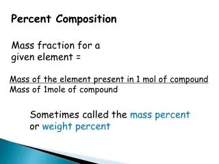 Mass fraction for a given element =