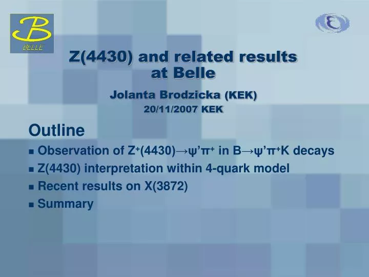 z 4430 and related results at belle