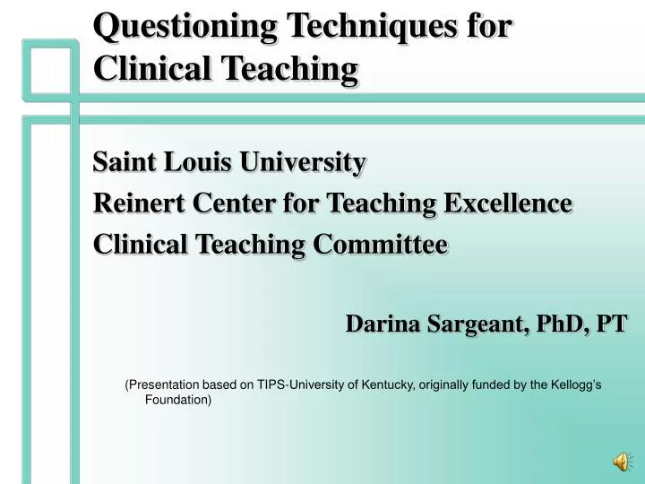 questioning techniques for clinical teaching