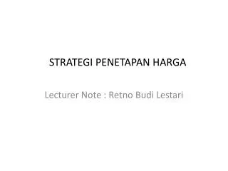 strategi penetapan harga