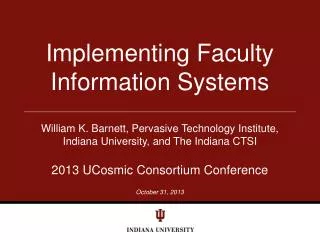Implementing Faculty Information Systems