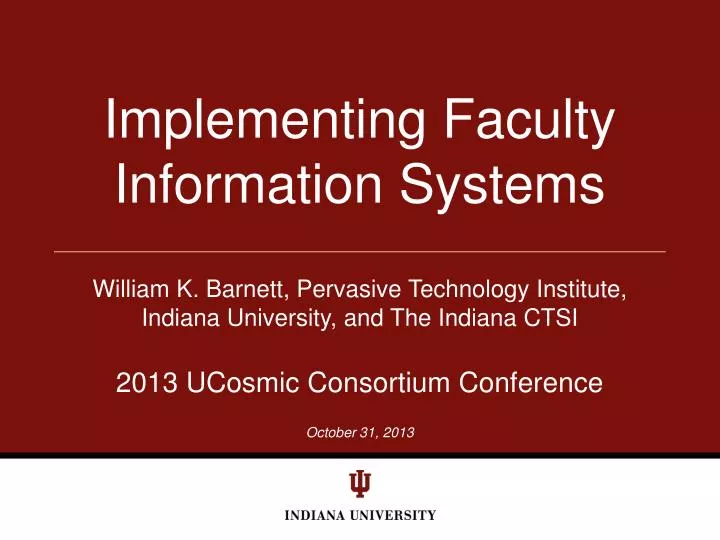 implementing faculty information systems