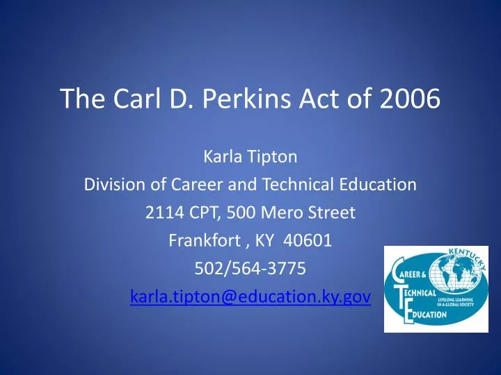 the carl d perkins act of 2006