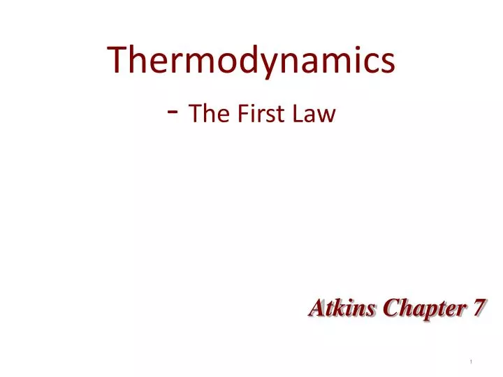 thermodynamics the first law