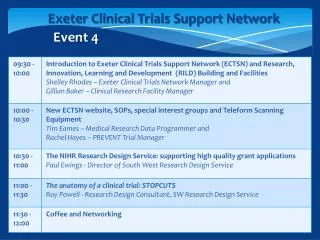 Exeter Clinical Trials Support Network Event 4