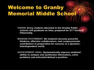 Welcome to Granby Memorial Middle School