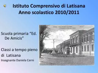 istituto comprensivo di latisana anno scolastico 2010 2011