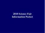 2010 Science Fair Information Packet - slide 1