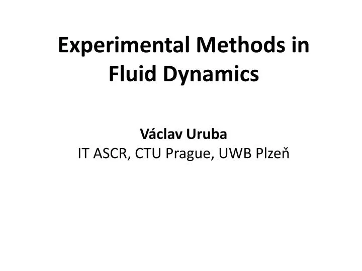experimental methods in fluid dynamics
