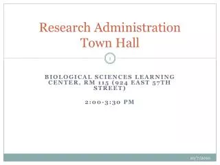 Research Administration Town Hall