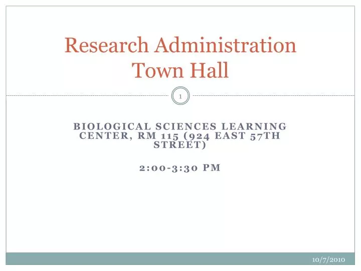research administration town hall