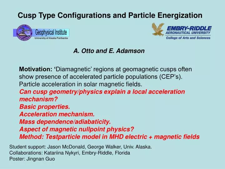 cusp type configurations and particle energization