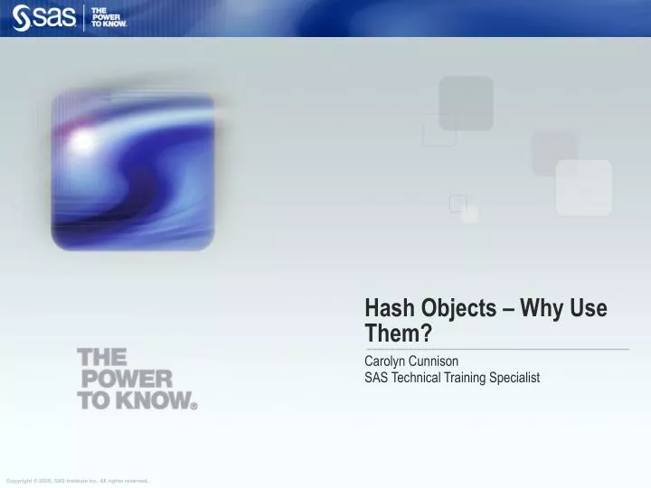 hash objects why use them