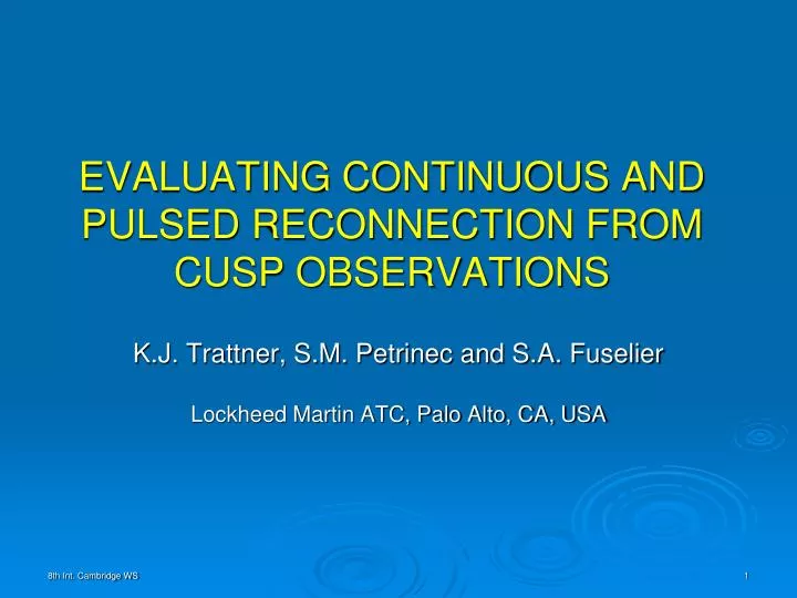 evaluating continuous and pulsed reconnection from cusp observations