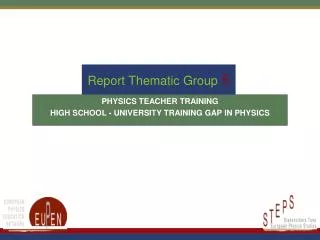 Report Thematic Group 5