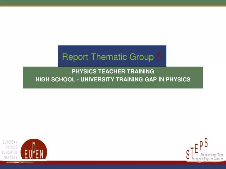 report thematic group 5