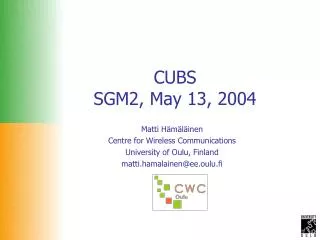 CUBS SGM2, May 13, 2004