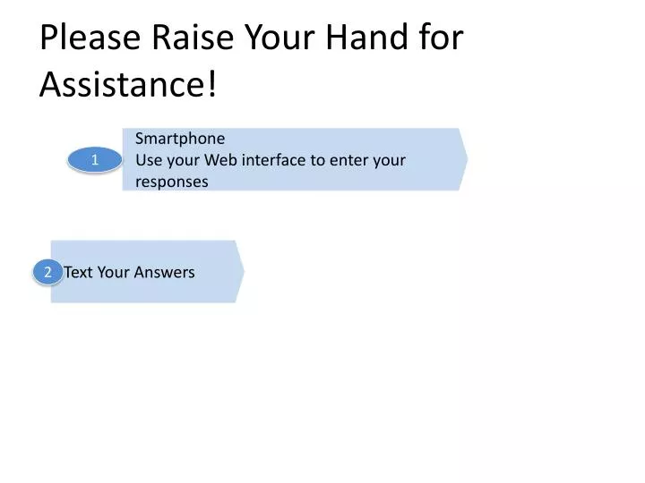 please raise your hand for assistance