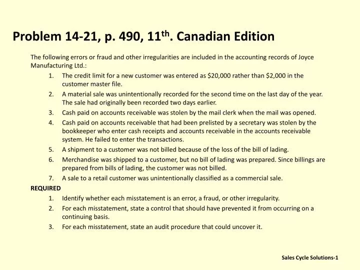 problem 14 21 p 490 11 th canadian edition