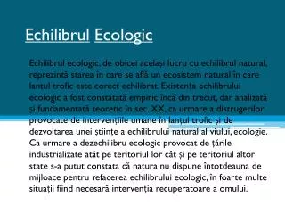 echilibrul ecologic