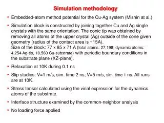 Simulation methodology