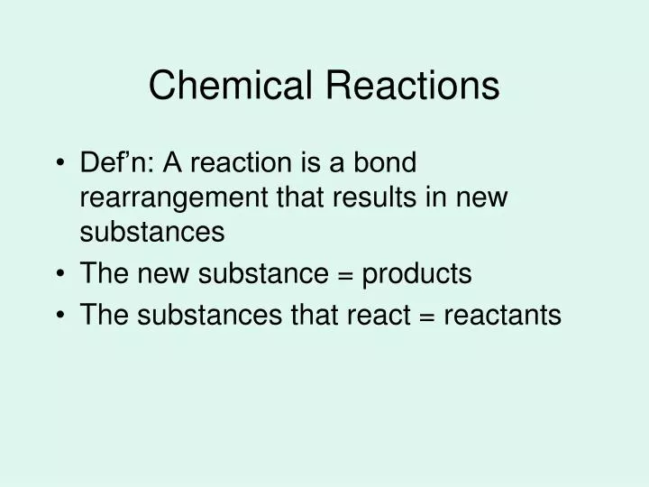 chemical reactions