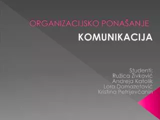 organizacijsko pona anje
