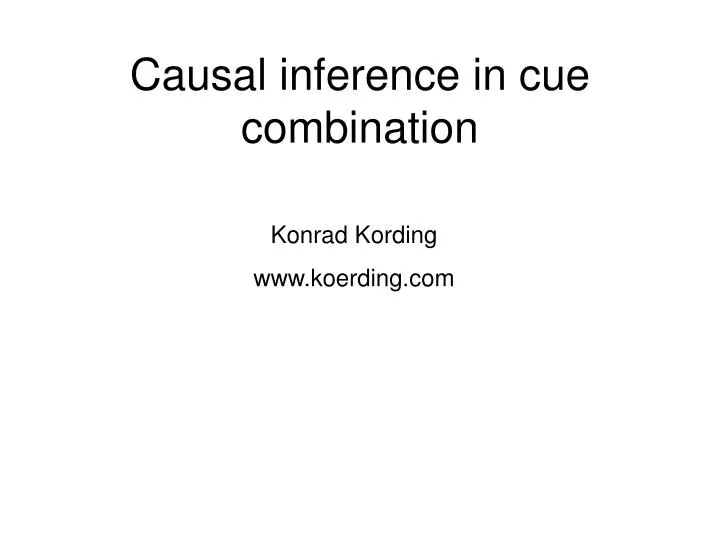 causal inference in cue combination