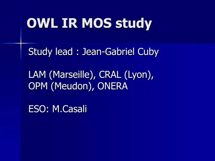 owl ir mos study