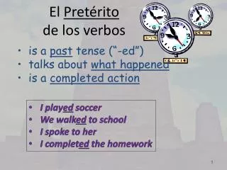 el pret rito de los verbos