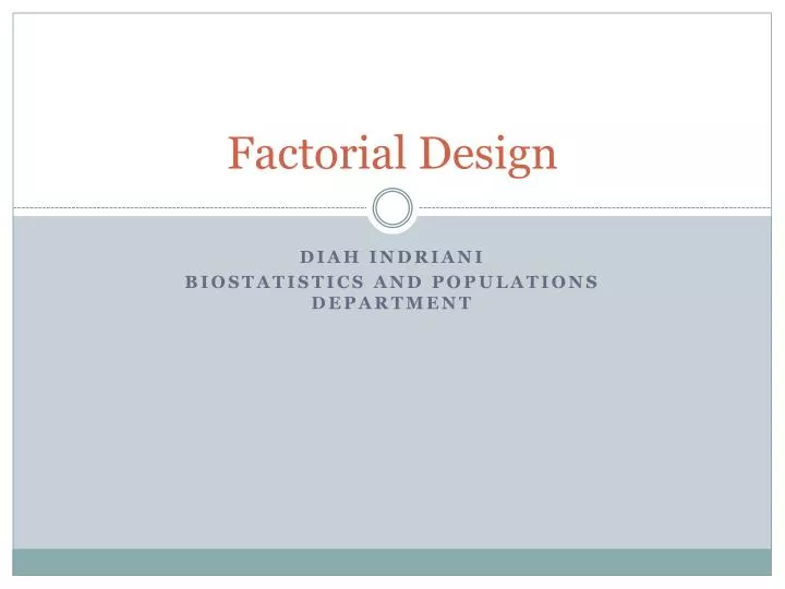 factorial design