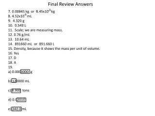 Final Review Answers