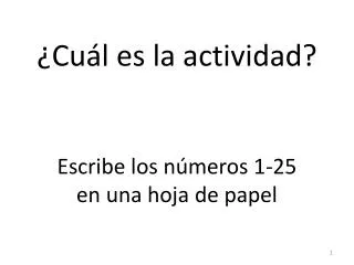 cu l es la actividad