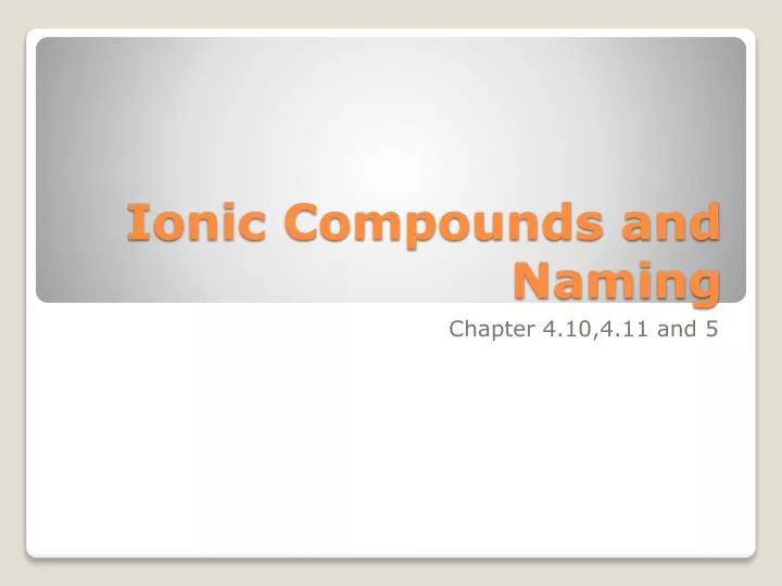 ionic compounds and naming