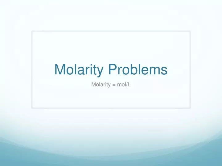 molarity problems