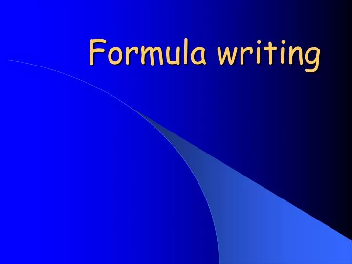 formula writing