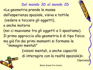 dal mondo 3d al mondo 2d