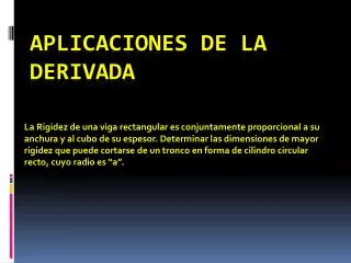 aplicaciones de la derivada