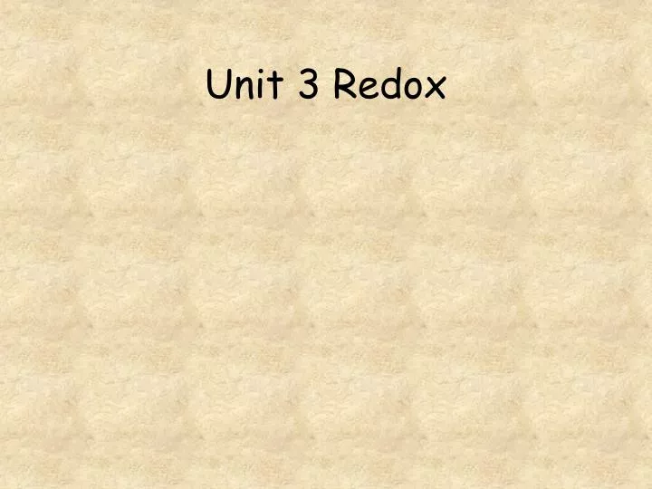 unit 3 redox