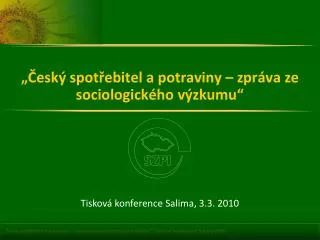 esk spot ebitel a potraviny zpr va ze sociologick ho v zkumu