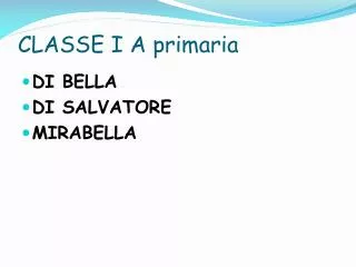 classe i a primaria