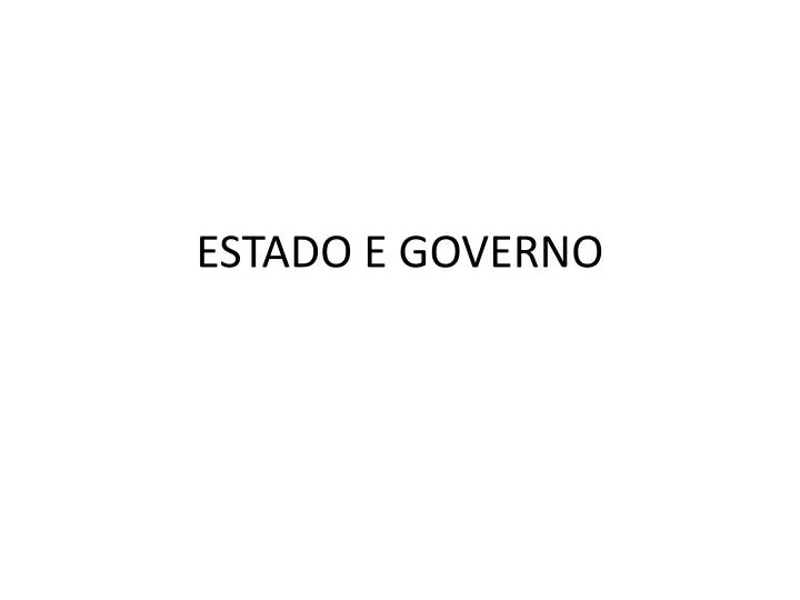 estado e governo