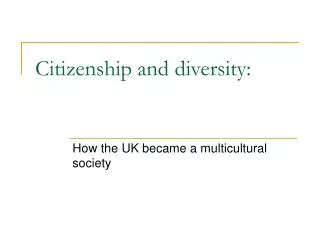 Citizenship and diversity: