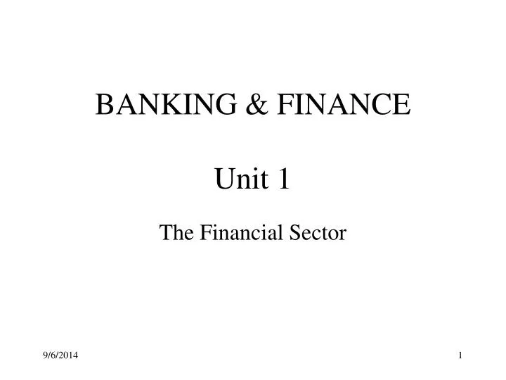 banking finance unit 1