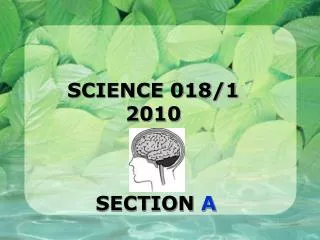 SCIENCE 018/1 2010