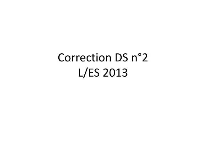 correction ds n 2 l es 2013