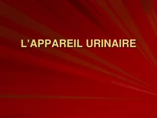 l a p par eil urinaire