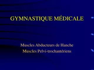 gymnastique m dicale
