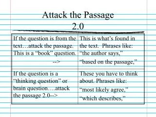 Attack the Passage 2.0
