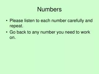 numbers